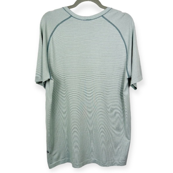 LULULEMON Metal Vent Tech Short Sleeve Green White Stripe XL - Picture 4 of 9